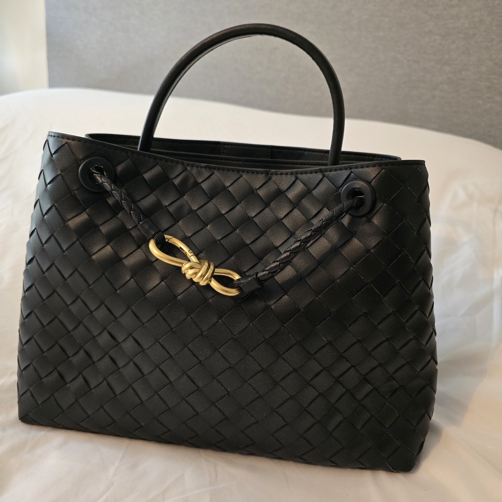 Black Woven Tote Bag - Picture 7 of 12